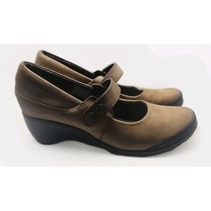 MERRELL Sz 7 Brown‎ Mary Jane Pumps Leather Simplistic Normcore Cottagecore #334